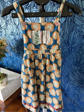 Wildflowers Teal, Orange and Cream Floral Dress